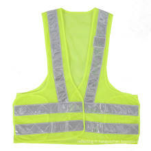 Vest de sécurité jaune bande en PVC